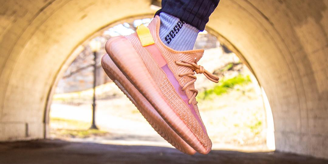 yeezy clay on foot